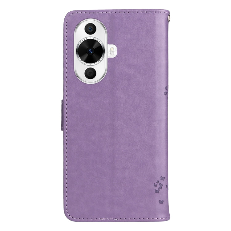 For Huawei nova 12s Tree & Cat Embossed Pattern Flip Leather Phone Case