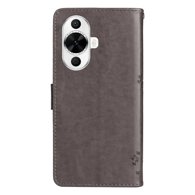 For Huawei nova 12s Tree & Cat Embossed Pattern Flip Leather Phone Case