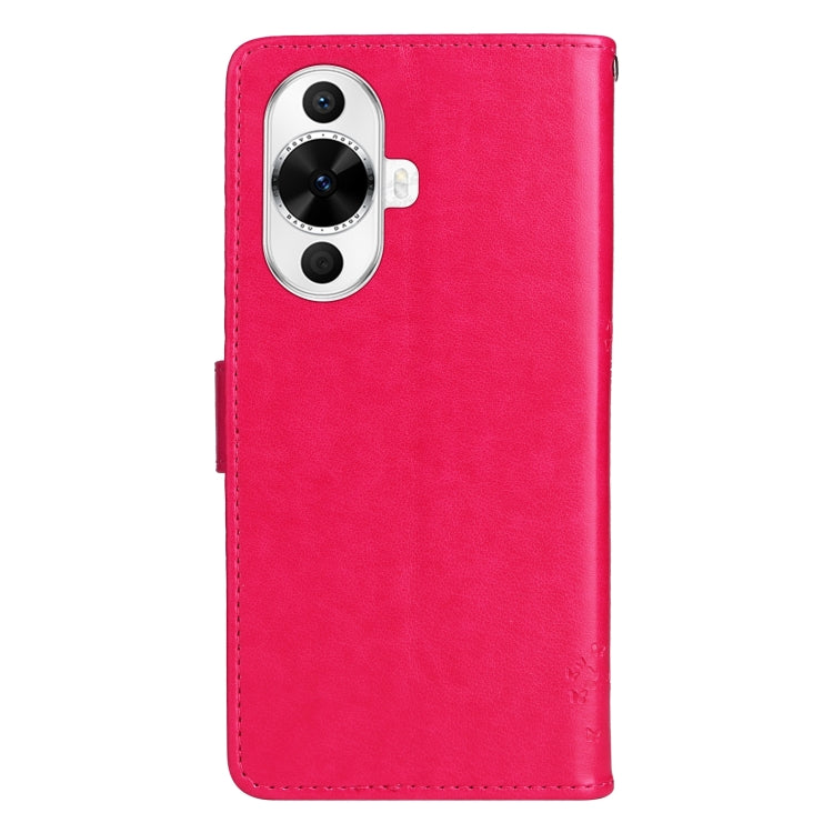 For Huawei nova 12s Tree & Cat Embossed Pattern Flip Leather Phone Case