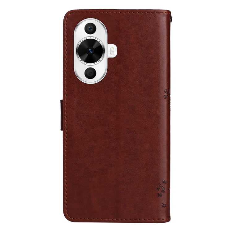 For Huawei nova 12s Tree & Cat Embossed Pattern Flip Leather Phone Case