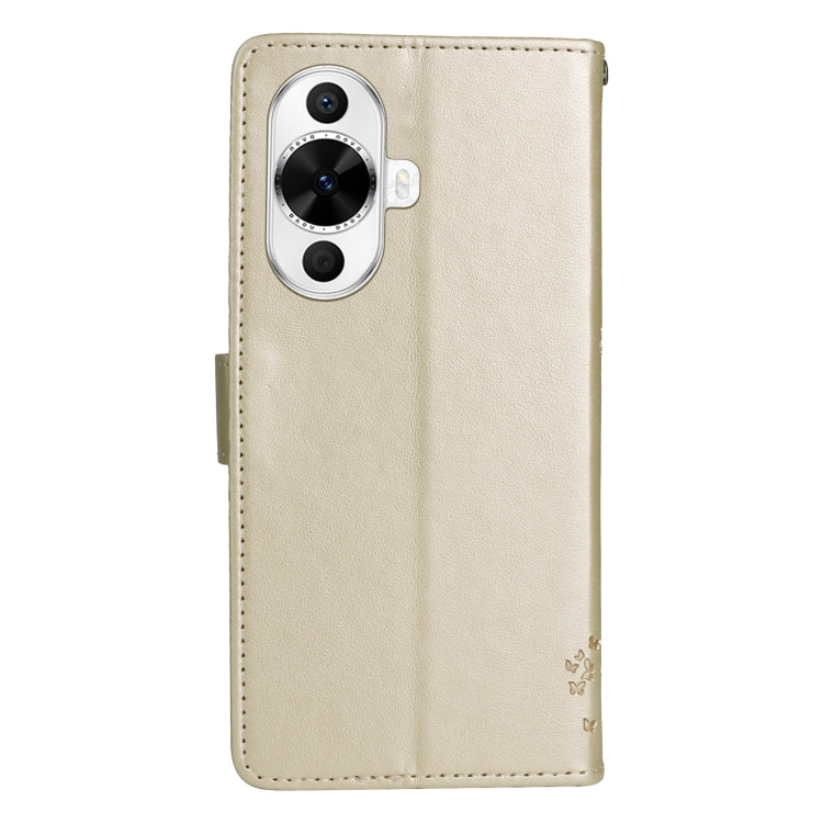 For Huawei nova 12s Tree & Cat Embossed Pattern Flip Leather Phone Case