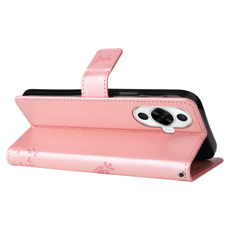 For Huawei nova 12s Tree & Cat Embossed Pattern Flip Leather Phone Case