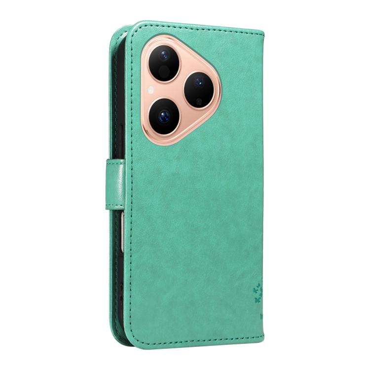 For Huawei Pura 80 5G Tree & Cat Embossed Pattern Flip Leather Phone Case