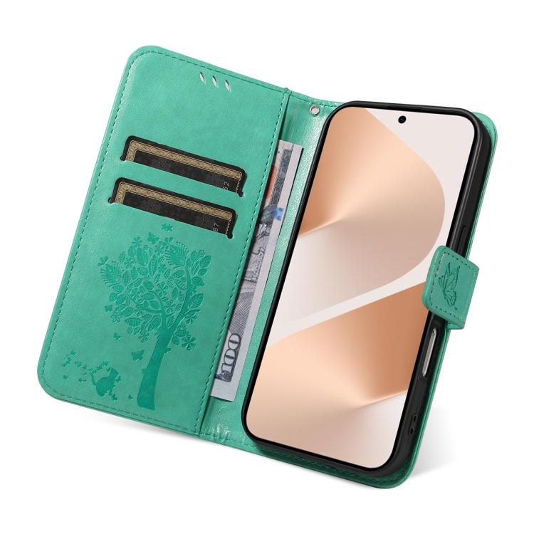 For Huawei Pura 80 5G Tree & Cat Embossed Pattern Flip Leather Phone Case