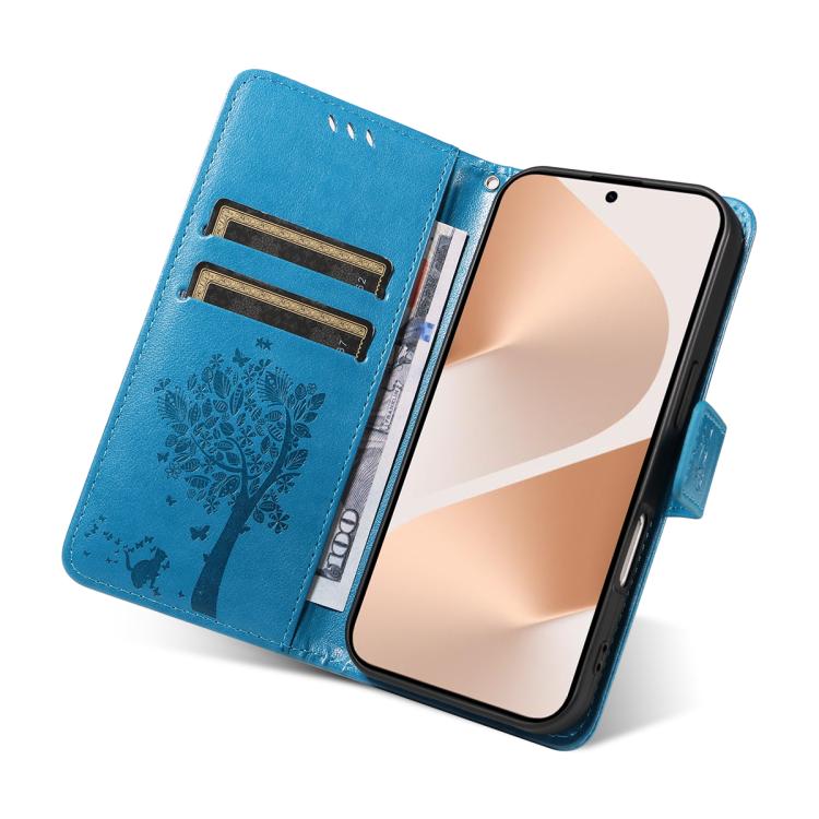 For Huawei Pura 80 5G Tree & Cat Embossed Pattern Flip Leather Phone Case