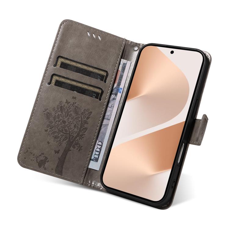 For Huawei Pura 80 5G Tree & Cat Embossed Pattern Flip Leather Phone Case