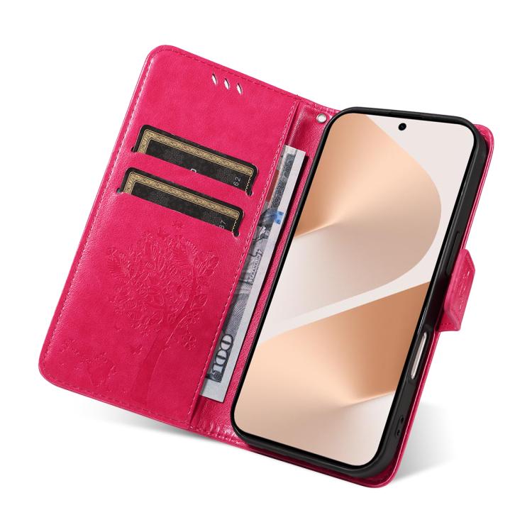 For Huawei Pura 80 5G Tree & Cat Embossed Pattern Flip Leather Phone Case