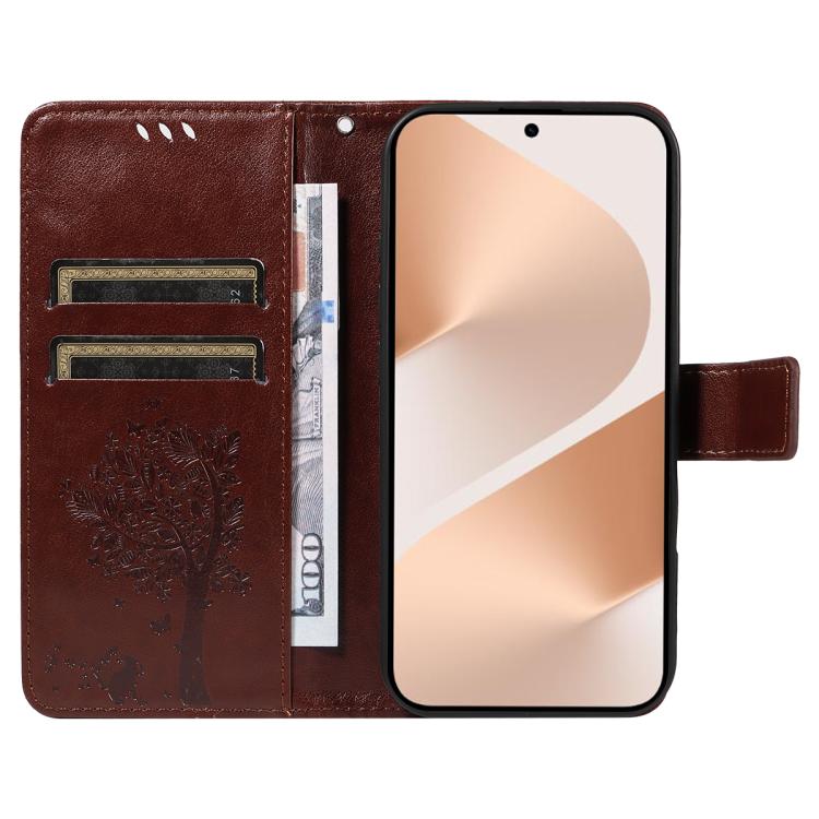 For Huawei Pura 80 5G Tree & Cat Embossed Pattern Flip Leather Phone Case