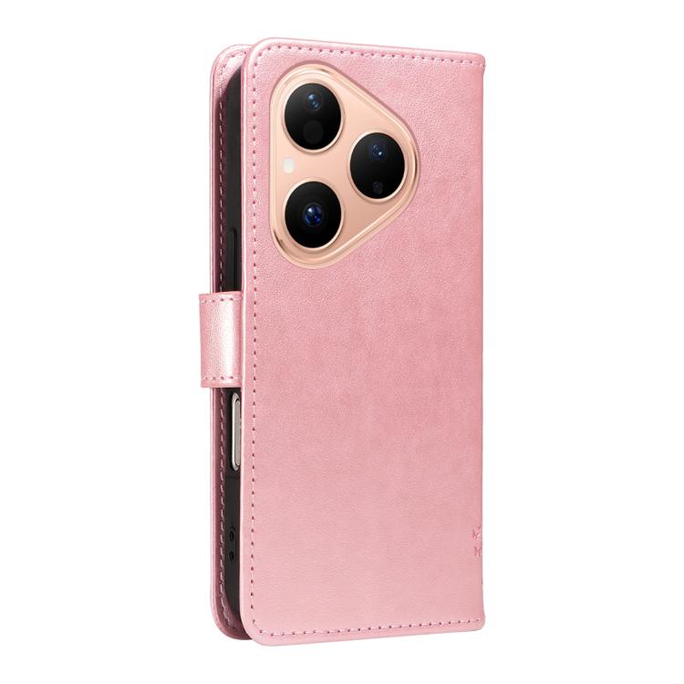 For Huawei Pura 80 5G Tree & Cat Embossed Pattern Flip Leather Phone Case