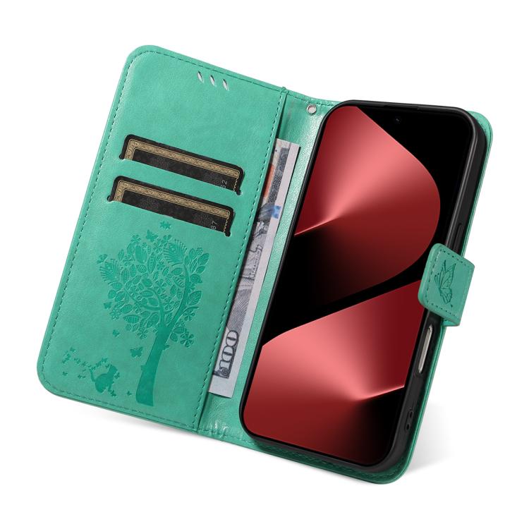 For Huawei Pura 80 Pro 5G Tree & Cat Embossed Pattern Flip Leather Phone Case