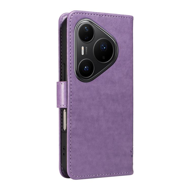 For Huawei Pura 80 Pro 5G Tree & Cat Embossed Pattern Flip Leather Phone Case