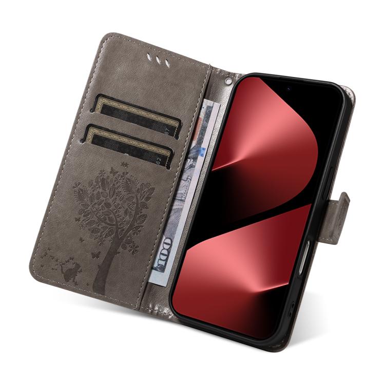 For Huawei Pura 80 Pro 5G Tree & Cat Embossed Pattern Flip Leather Phone Case