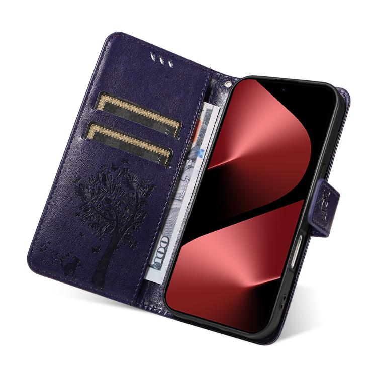 For Huawei Pura 80 Pro 5G Tree & Cat Embossed Pattern Flip Leather Phone Case