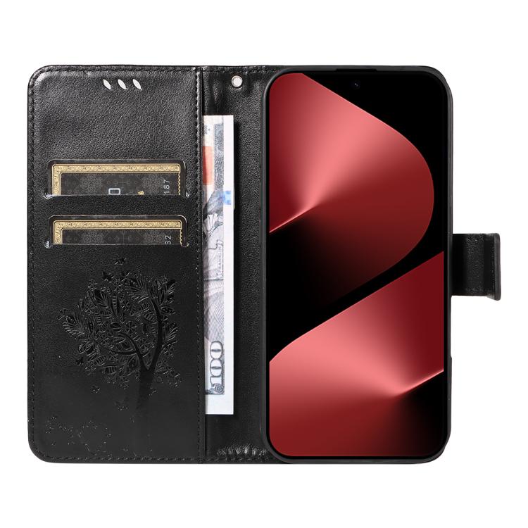 For Huawei Pura 80 Pro 5G Tree & Cat Embossed Pattern Flip Leather Phone Case