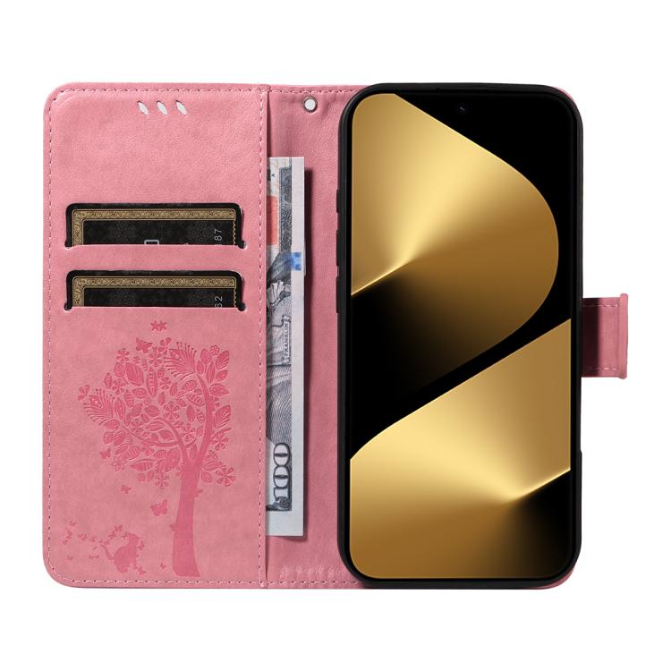 For Huawei Pura 80 Ultra 5G Tree & Cat Embossed Pattern Flip Leather Phone Case