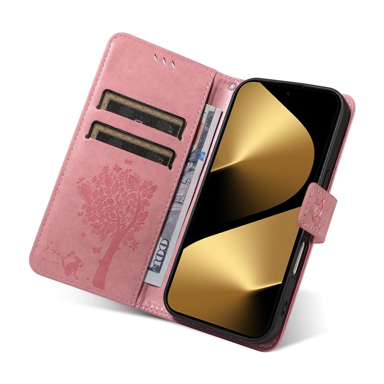For Huawei Pura 80 Ultra 5G Tree & Cat Embossed Pattern Flip Leather Phone Case