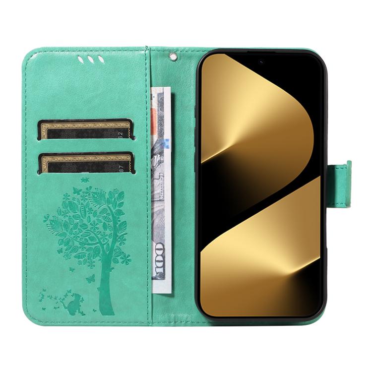 For Huawei Pura 80 Ultra 5G Tree & Cat Embossed Pattern Flip Leather Phone Case