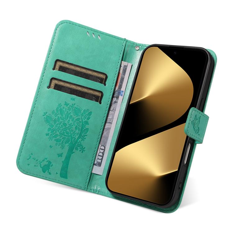 For Huawei Pura 80 Ultra 5G Tree & Cat Embossed Pattern Flip Leather Phone Case