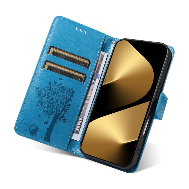 For Huawei Pura 80 Ultra 5G Tree & Cat Embossed Pattern Flip Leather Phone Case