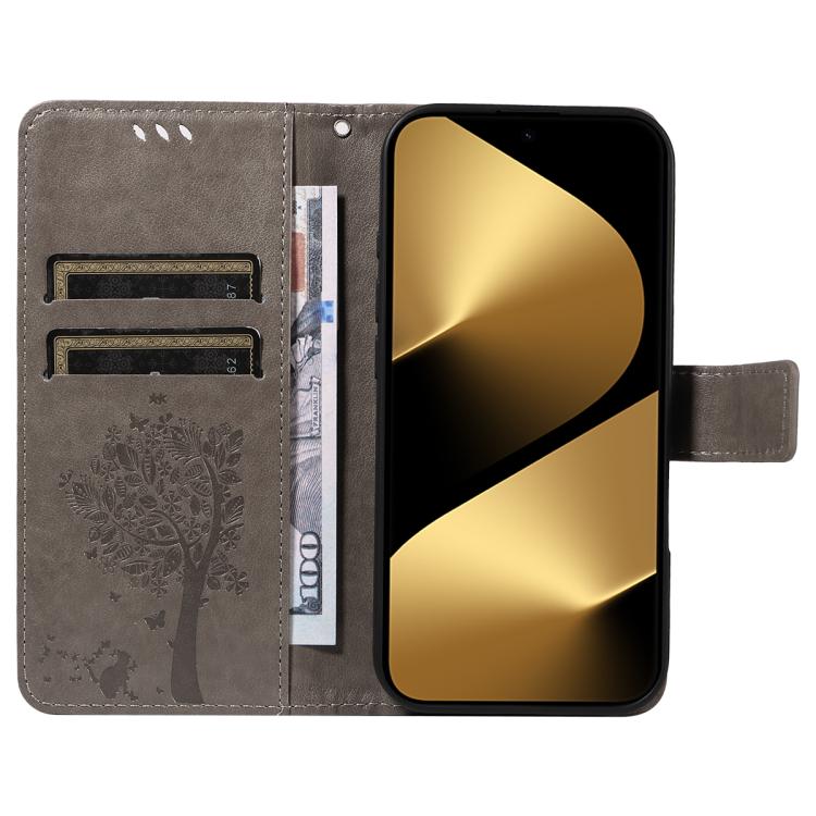 For Huawei Pura 80 Ultra 5G Tree & Cat Embossed Pattern Flip Leather Phone Case