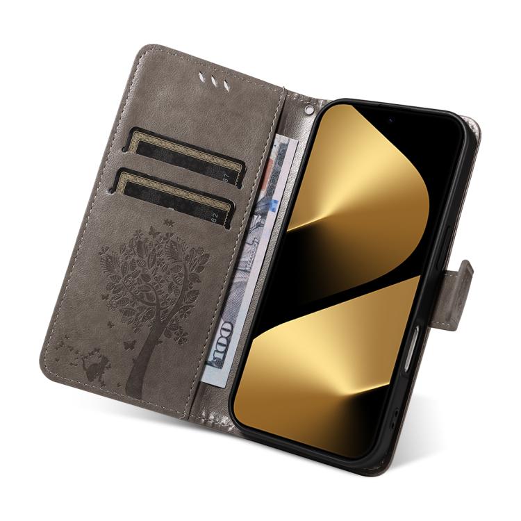 For Huawei Pura 80 Ultra 5G Tree & Cat Embossed Pattern Flip Leather Phone Case