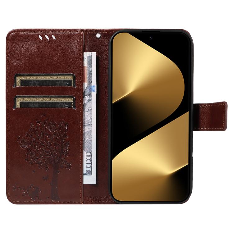For Huawei Pura 80 Ultra 5G Tree & Cat Embossed Pattern Flip Leather Phone Case