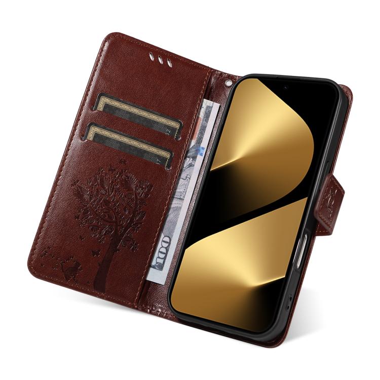For Huawei Pura 80 Ultra 5G Tree & Cat Embossed Pattern Flip Leather Phone Case