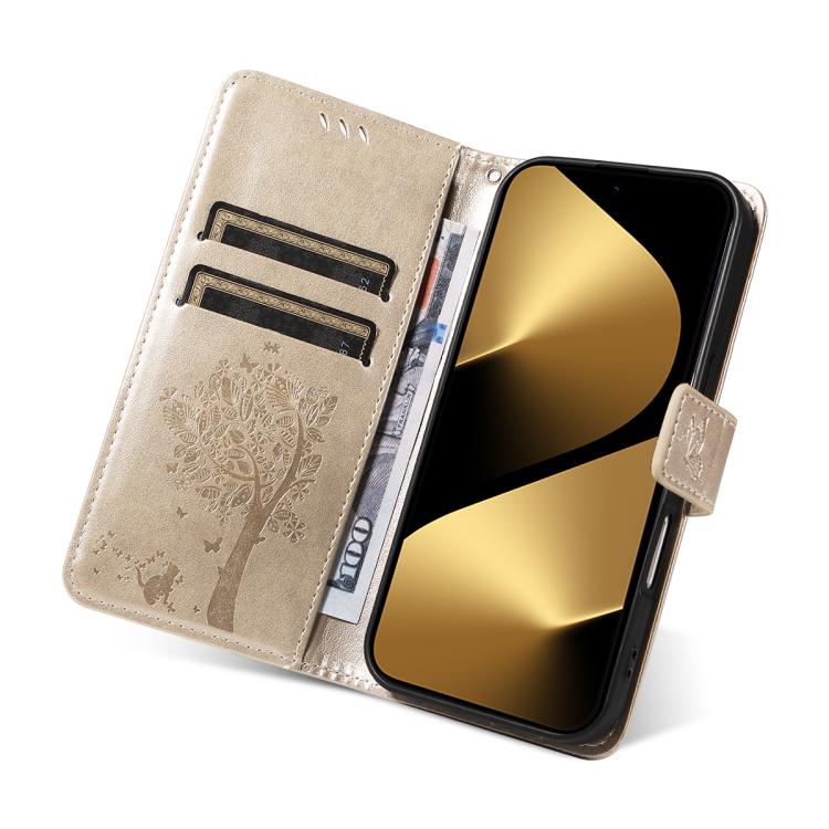 For Huawei Pura 80 Ultra 5G Tree & Cat Embossed Pattern Flip Leather Phone Case