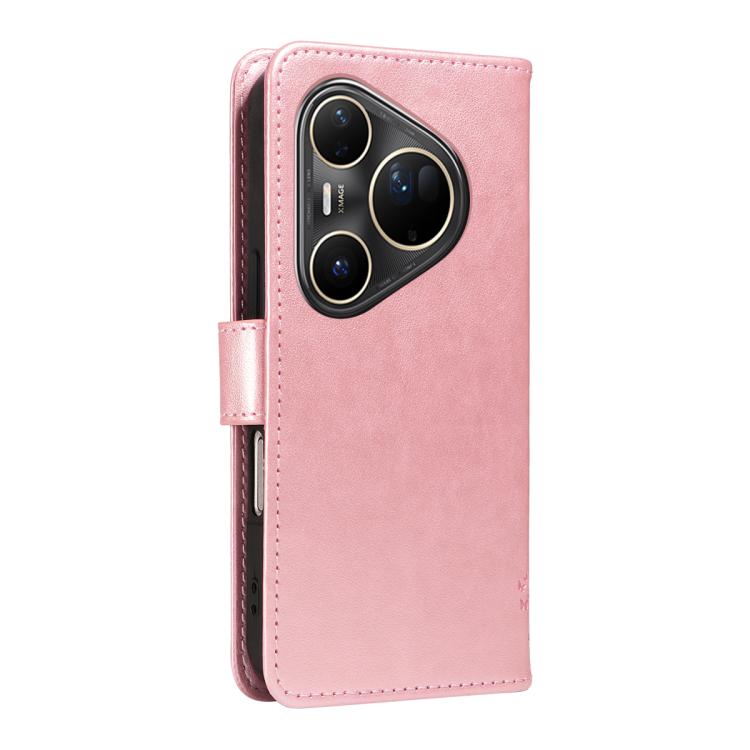 For Huawei Pura 80 Ultra 5G Tree & Cat Embossed Pattern Flip Leather Phone Case