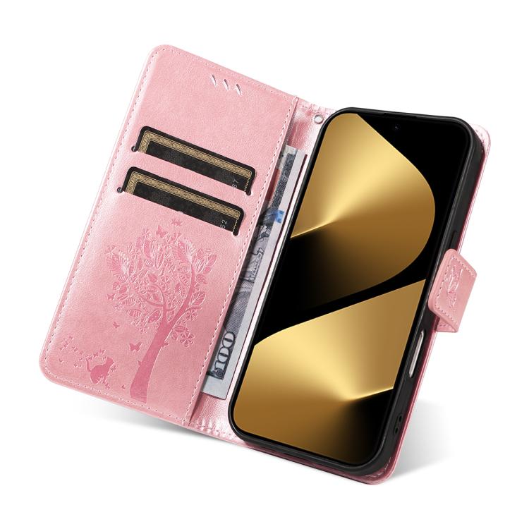 For Huawei Pura 80 Ultra 5G Tree & Cat Embossed Pattern Flip Leather Phone Case