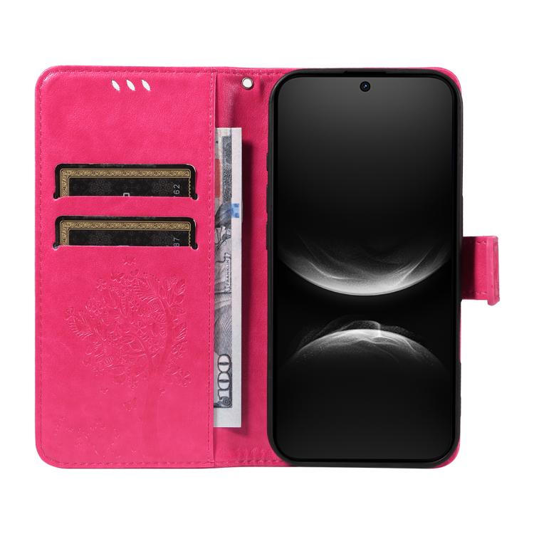 For Huawei nova 14 5G / 14 Lite 5G Tree & Cat Embossed Pattern Flip Leather Phone Case