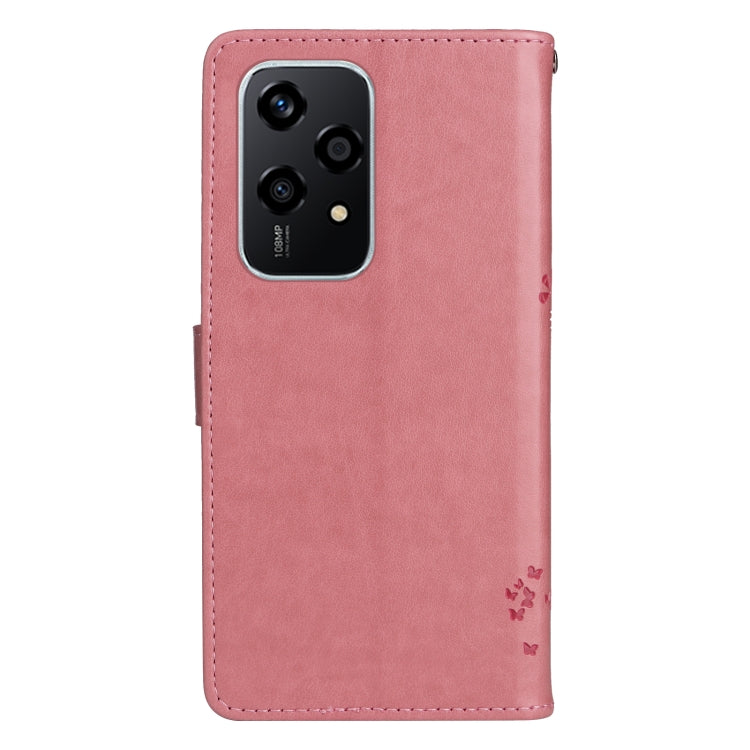 For Honor 200 Lite Global Tree & Cat Embossed Pattern Flip Leather Phone Case