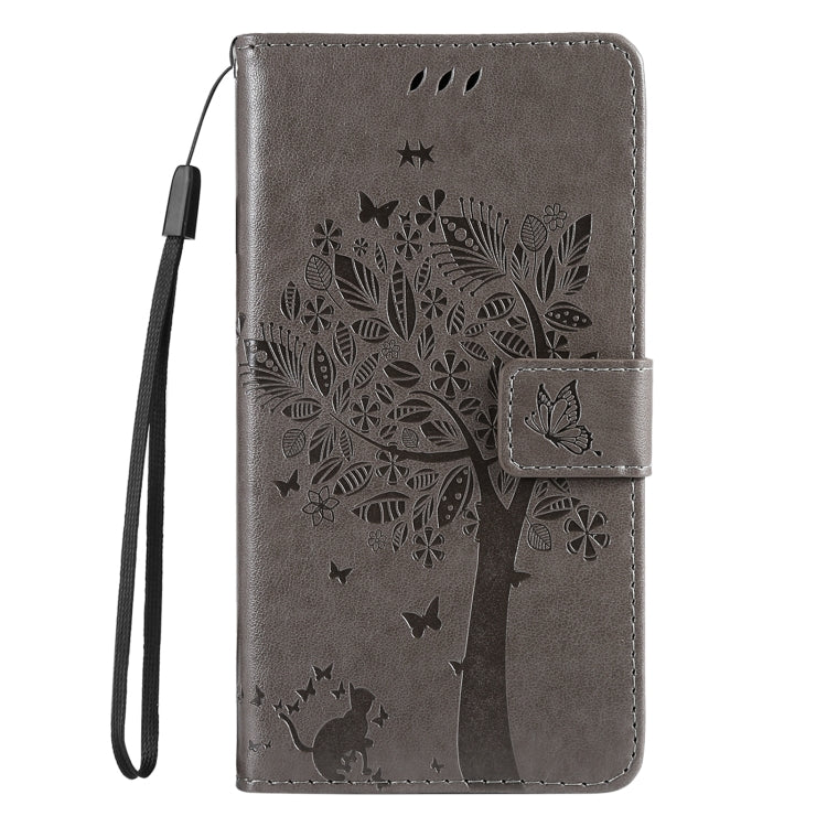 For Honor 200 Lite Global Tree & Cat Embossed Pattern Flip Leather Phone Case