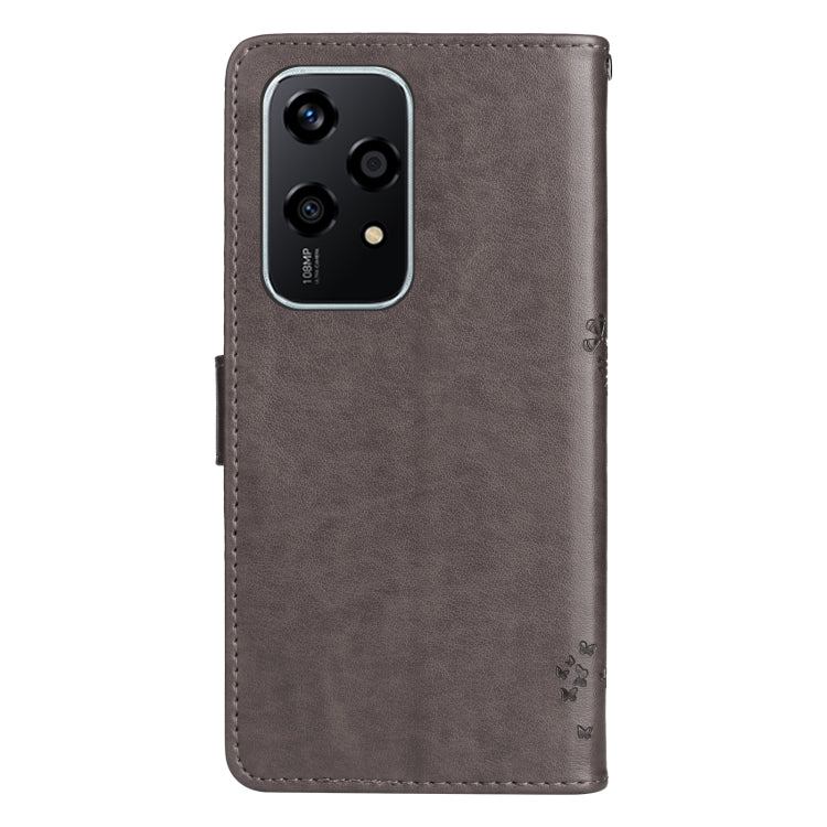 For Honor 200 Lite Global Tree & Cat Embossed Pattern Flip Leather Phone Case