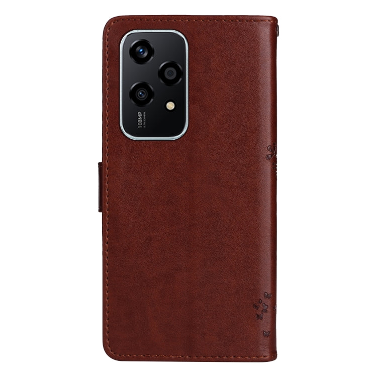 For Honor 200 Lite Global Tree & Cat Embossed Pattern Flip Leather Phone Case