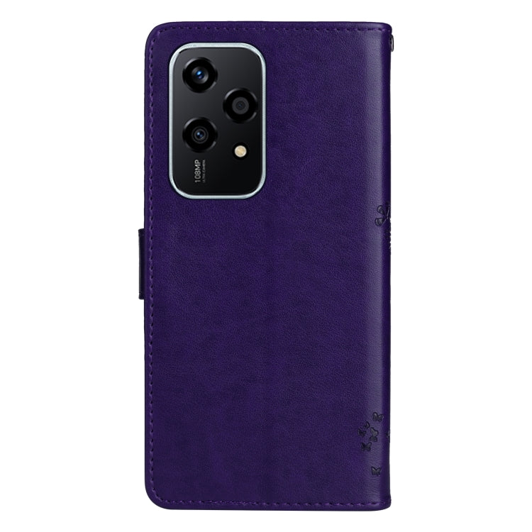 For Honor 200 Lite Global Tree & Cat Embossed Pattern Flip Leather Phone Case