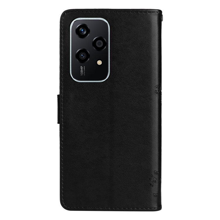 For Honor 200 Lite Global Tree & Cat Embossed Pattern Flip Leather Phone Case