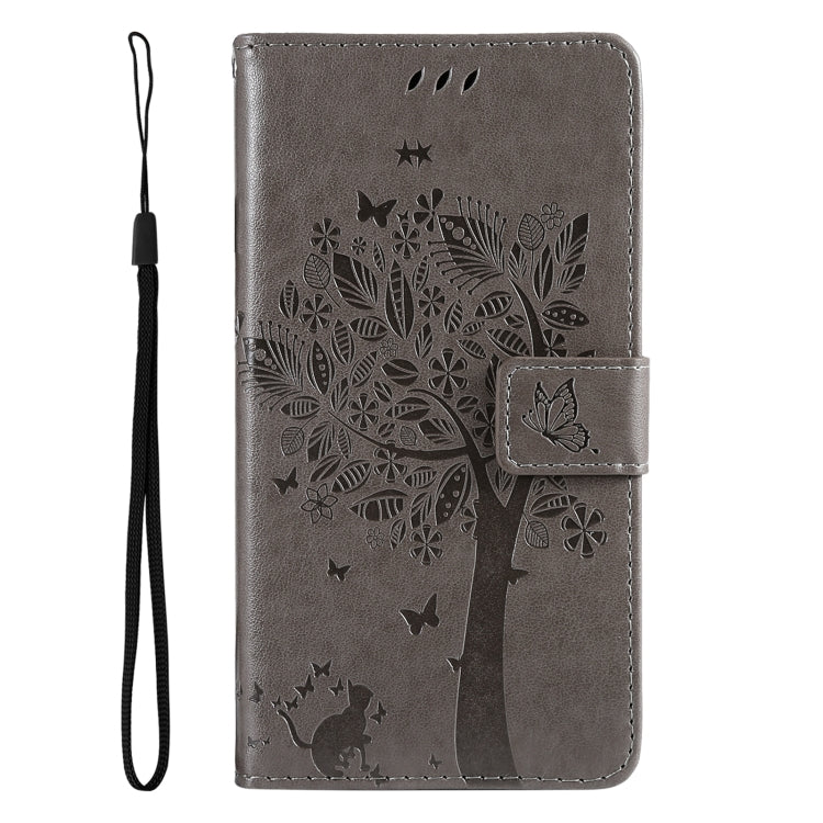 For Honor X9C 5G Global Tree & Cat Embossed Pattern Flip Leather Phone Case