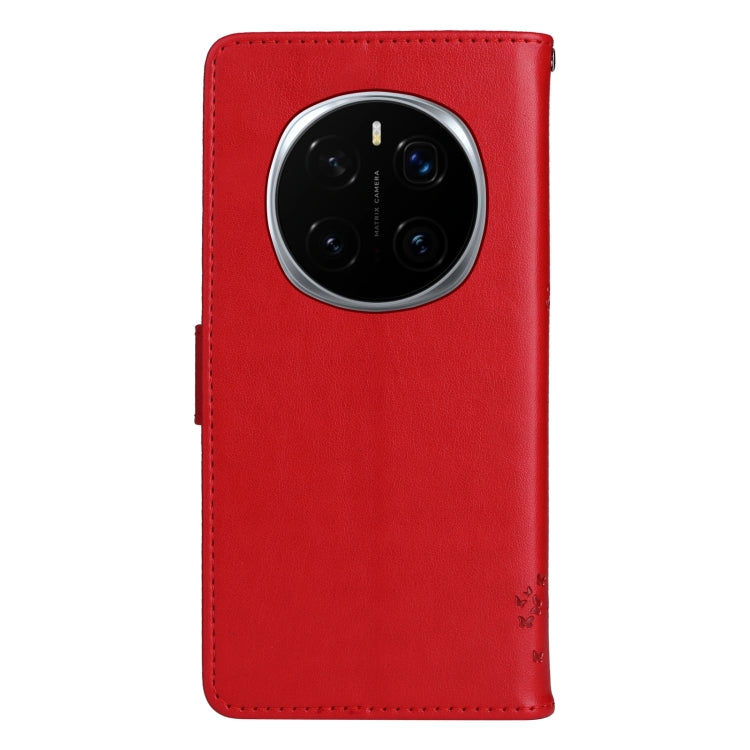 For Honor Magic7 Pro Tree & Cat Embossed Pattern Flip Leather Phone Case