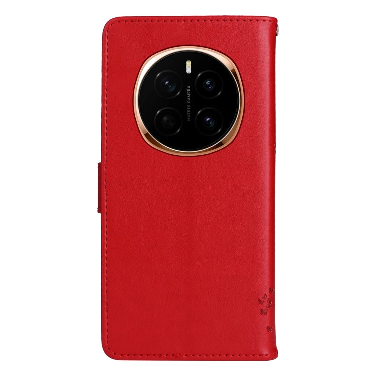 For Honor Magic7 Tree & Cat Embossed Pattern Flip Leather Phone Case