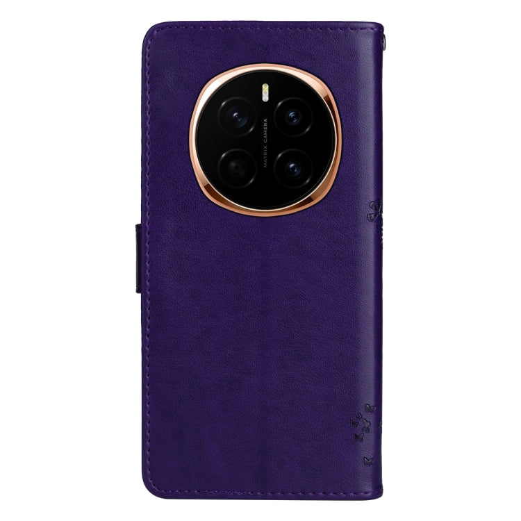 For Honor Magic7 Tree & Cat Embossed Pattern Flip Leather Phone Case