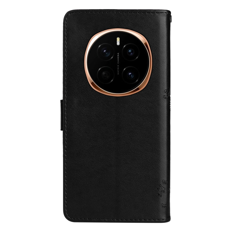 For Honor Magic7 Tree & Cat Embossed Pattern Flip Leather Phone Case