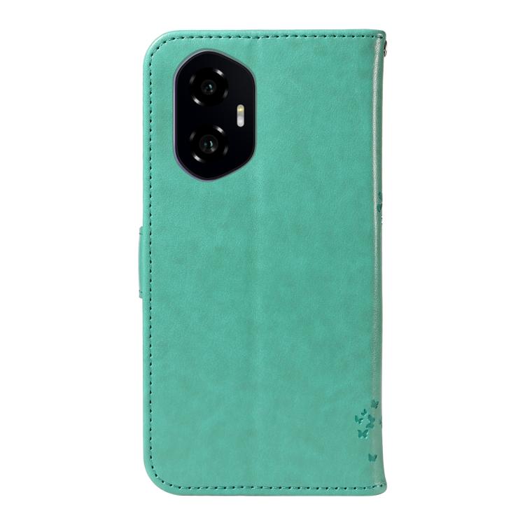 For Honor 300 Tree & Cat Embossed Pattern Flip Leather Phone Case
