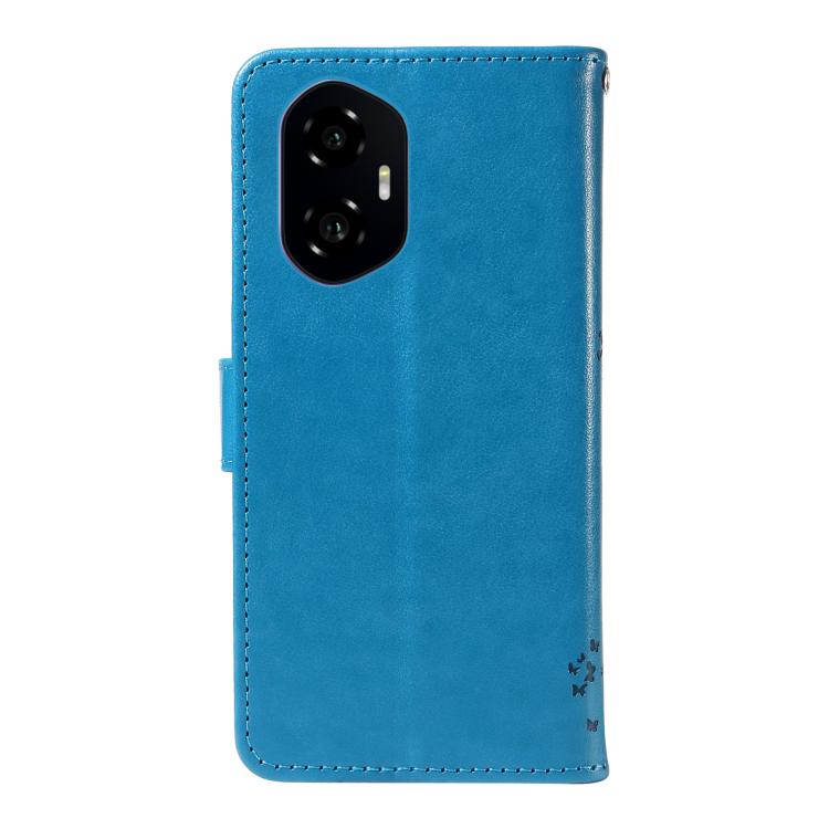 For Honor 300 Tree & Cat Embossed Pattern Flip Leather Phone Case