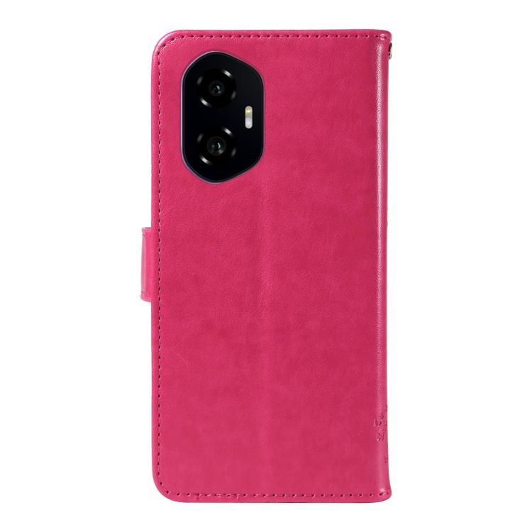 For Honor 300 Tree & Cat Embossed Pattern Flip Leather Phone Case