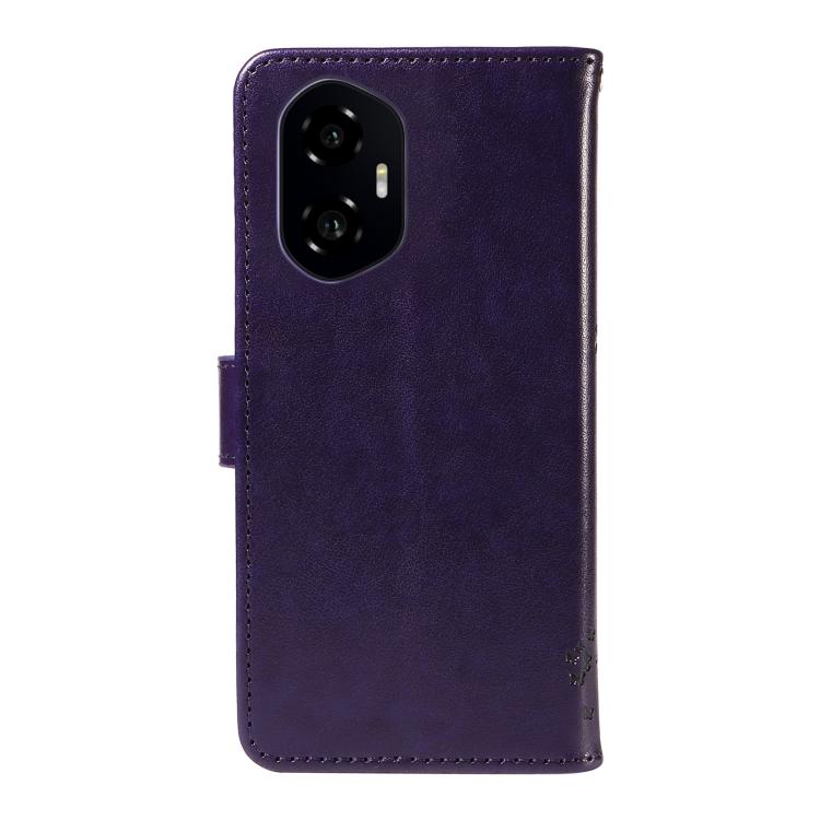 For Honor 300 Tree & Cat Embossed Pattern Flip Leather Phone Case