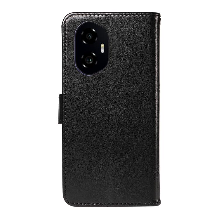 For Honor 300 Tree & Cat Embossed Pattern Flip Leather Phone Case
