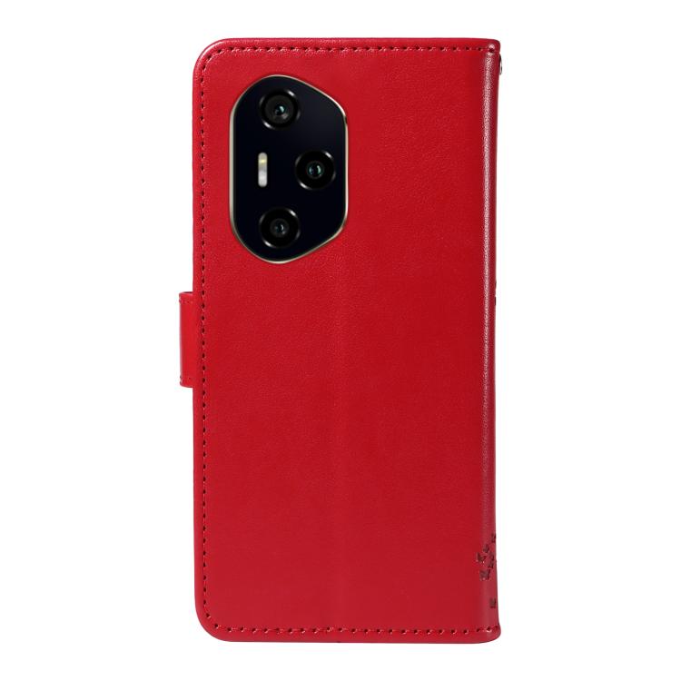 For Honor 300 Pro / 300 Ultra Tree & Cat Embossed Pattern Flip Leather Phone Case
