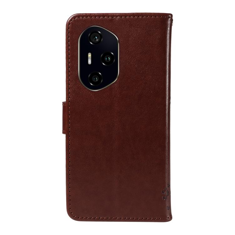 For Honor 300 Pro / 300 Ultra Tree & Cat Embossed Pattern Flip Leather Phone Case