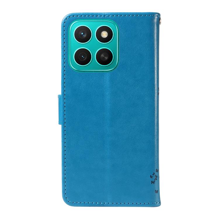 For Honor X8C 4G Global Tree & Cat Embossed Pattern Flip Leather Phone Case